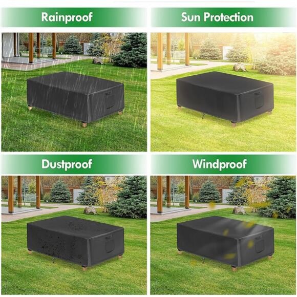 Patio Coffee Table Cover, Outdoor Table Covers Waterproof, UV Resistant Outdoor - Picture 6 of 7